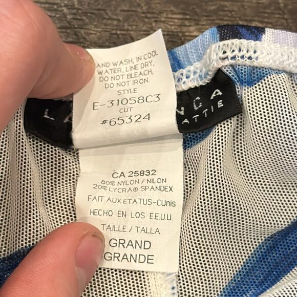 La Blanca Women's Tropical Swimsuit Coverup Crop Pants White Blue Size L - Picture 8 of 8